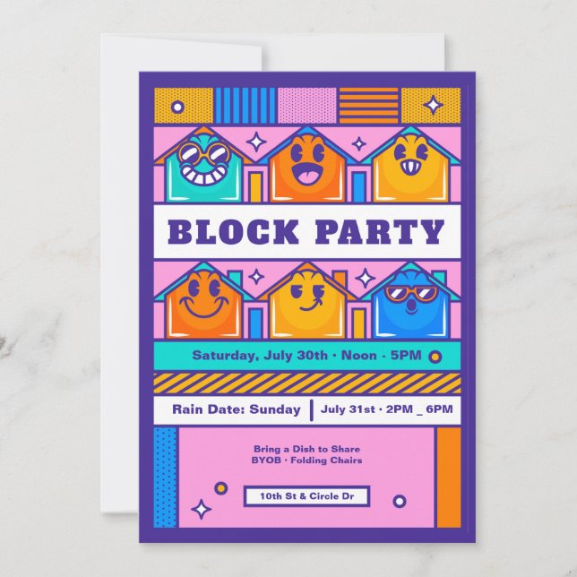 Invitation Maisons de fête de quartier (Devant)