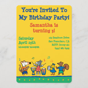 Invitation Maisy and Friends Play in the Band