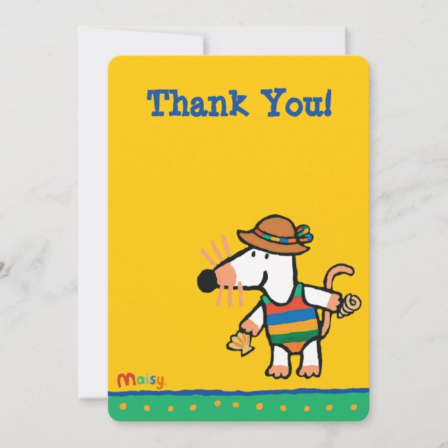 Invitation Maisy avec l'anniversaire de coquilles (Devant)