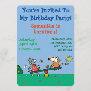 Invitation Maisy et Dotty Seesaw sur le terrain de jeu