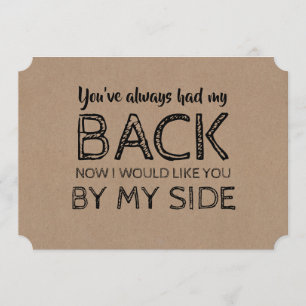 Invitation Maitre d'honneur ou femme de ménage de mon côté