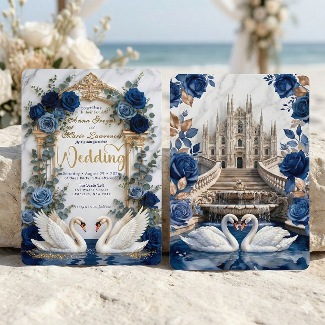 Invitation Majestic Baroque Arch & Fairytale Swan Wedding (Créateur téléchargé)