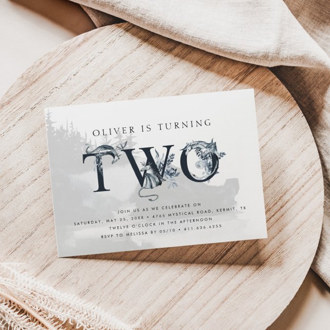 Invitation Majestic Dragon Mythique Boys 2e anniversaire (Créateur téléchargé)