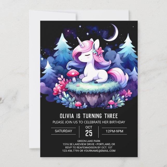 Invitation Majestic Dreamy Horse Anniversaire (Devant)