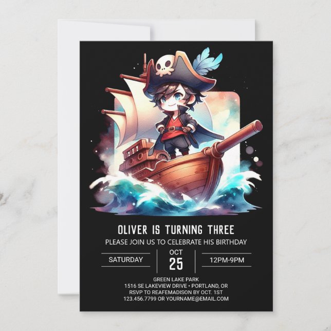 Invitation Majestic Fun Pirate Anniversaire (Devant)