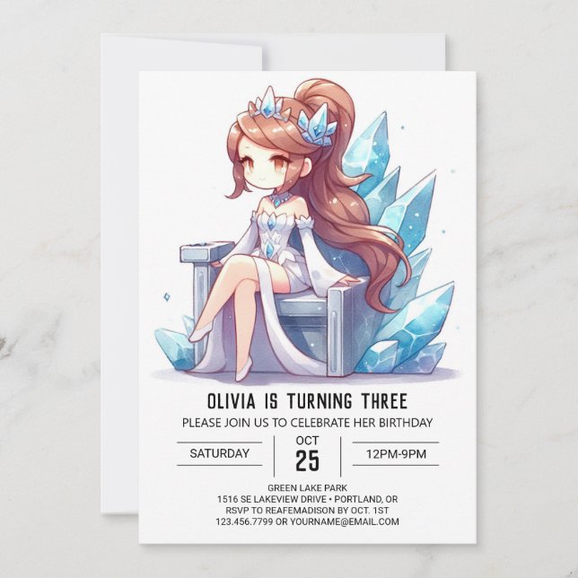 Invitation Majestic Fun Princess Anniversaire (Devant)