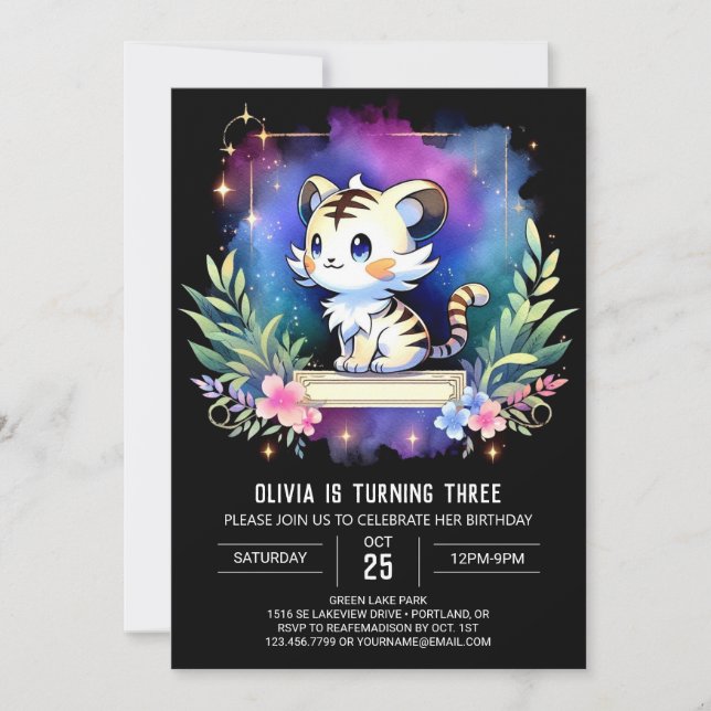 Invitation Majestic Fun Tiger Anniversaire (Devant)
