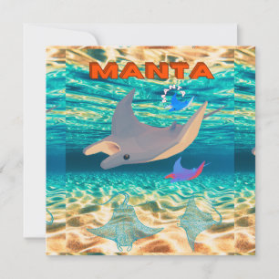 Invitation Majestic Manta Ray Design, Majesté océanique