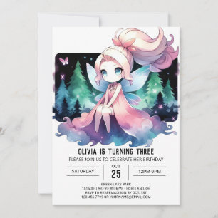Invitation Majestic Minimaliste Fairy Anniversaire