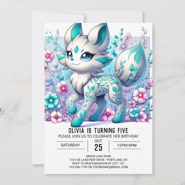 Invitation Majestic Simple Wolf Digital Anniversaire (Devant)
