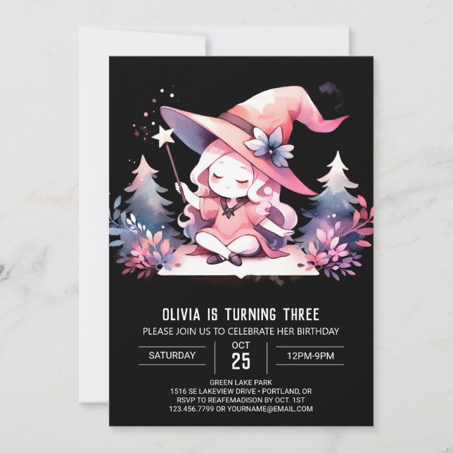 Invitation Majestic Whimsical Wizard Anniversaire (Devant)
