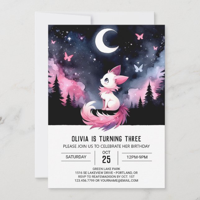 Invitation Majestic Whimsy Chat Anniversaire (Devant)