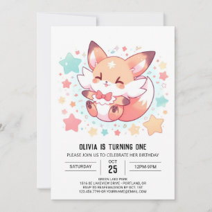 Invitation Majestic Woods Fox 1er anniversaire