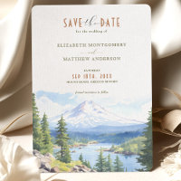 Majestueux Mont Hood Forest Save-the-Date