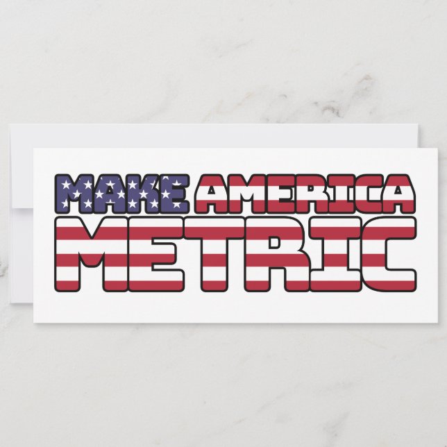 Invitation Make America Metric - US Flag Metric System Scienc (Devant)