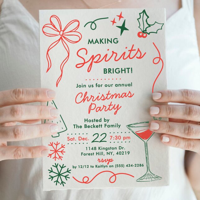 Invitation Making Spirits Bright | Holiday Cocktail Party (Créateur téléchargé)