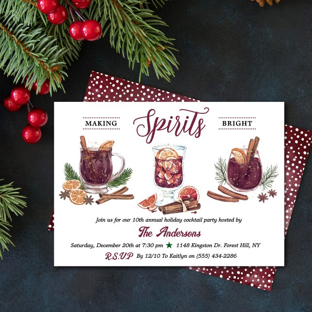 Invitation Making Spirits Bright | Holiday Cocktail Party (Créateur téléchargé)
