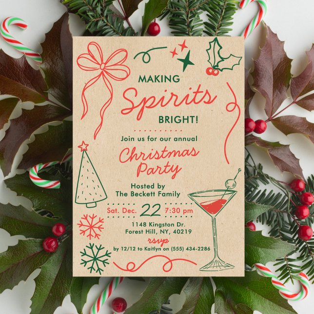 Invitation Making Spirits Bright | Holiday Cocktail Party (Créateur téléchargé)
