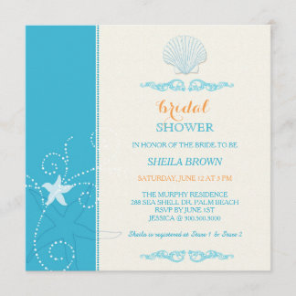 Invitation Malibu Blue Ivory Beach Fête des mariées