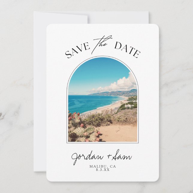 Invitation Malibu Mariage Coastline Enregistrer la date (Devant)