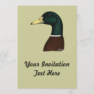 Invitation Mallard Drake Head