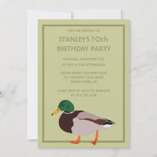 Invitation Mallard Duck Illustration réaliste personnalisée