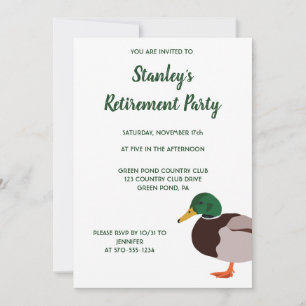 Invitation Mallard Duck Illustration réaliste personnalisée
