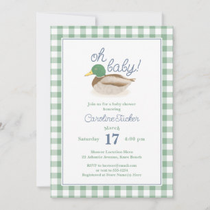 Invitation Mallard Duck OH BÉBÉ Pays Baby shower de chasse