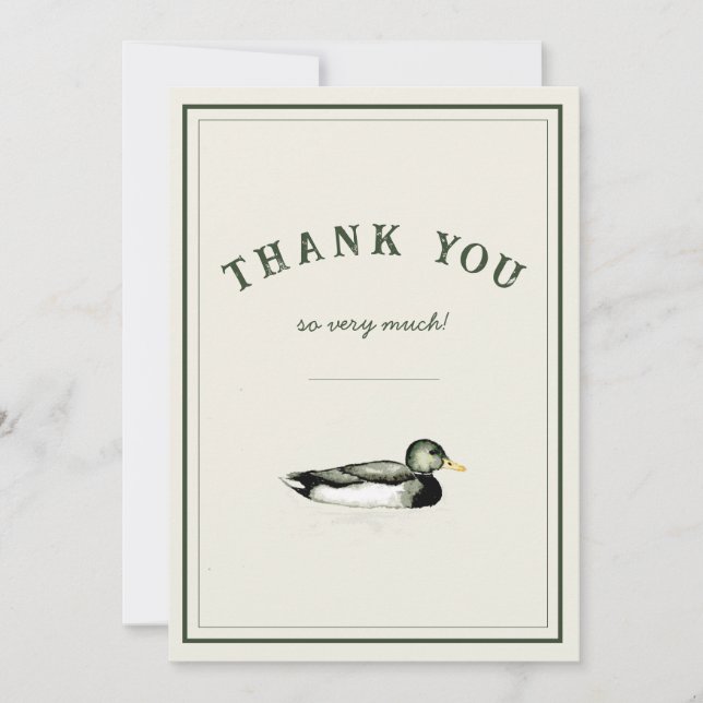 Invitation Mallard Duck Thank You Card  (Devant)