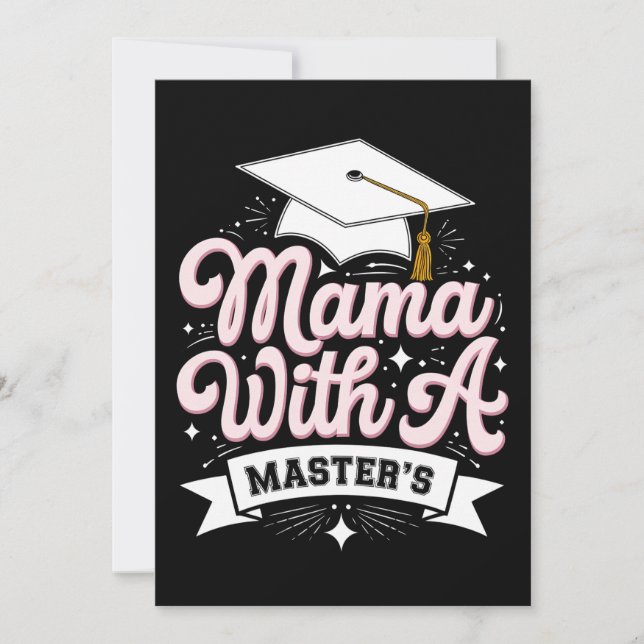 Invitation Mama avec une maîtrise Diplôme Maman (Devant)