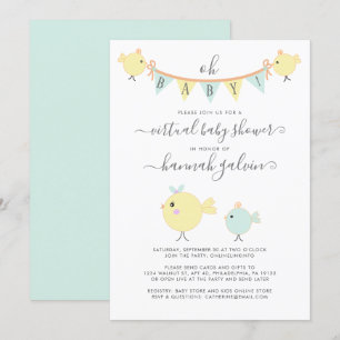 Invitation Mama Bird Little Chick Baby shower virtuel