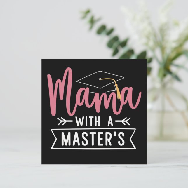 Invitation Mama diplômée d'un master MBA Diplômée d'un master (Debout devant)