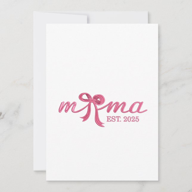 Invitation Mama Est 2025 Chaud Rose Bow Coquette fête des mèr (Devant)