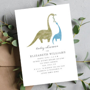 Invitation Mama et bébé Dinosaur Baby shower garçon