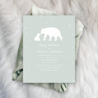 Mama et bébé Polar Bear Baby shower bleu