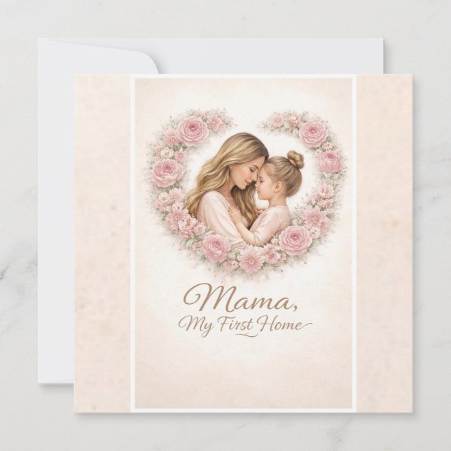 Invitation Mama — Mon Premier Chez Moi | Fleurs de Mère et Fi (Devant)