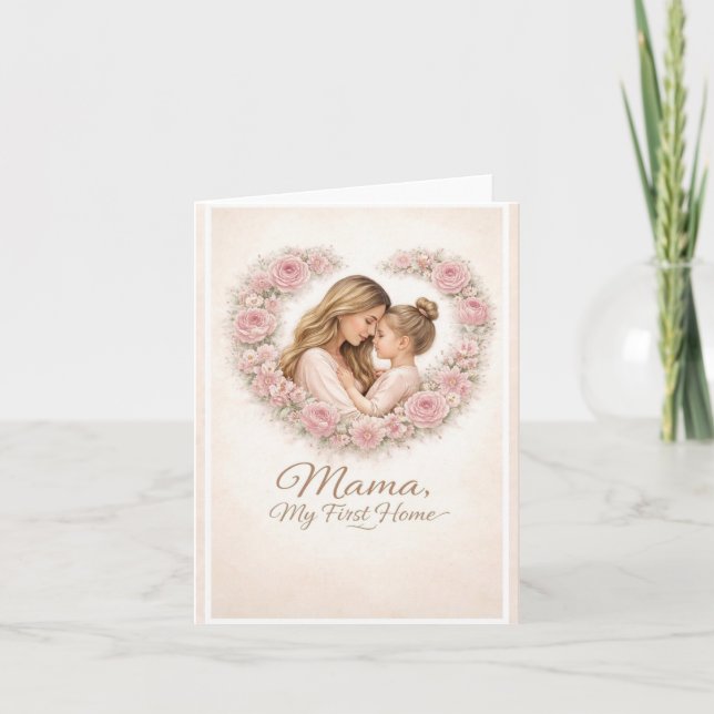 Invitation Mama — Mon Premier Chez Moi | Fleurs de Mère et Fi (Devant)