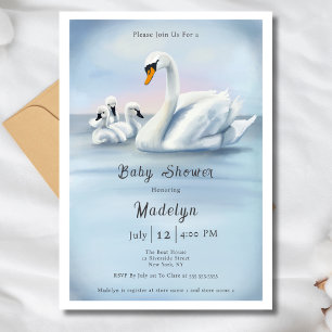 Invitation Mama Swan avec Baby shower bébé