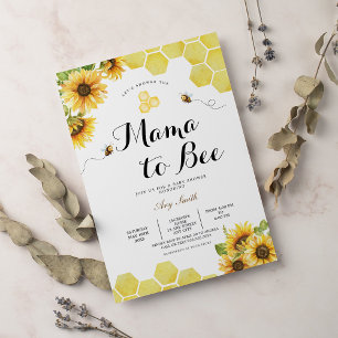Invitation Mama to Bee Baby-Shower aux fleurs sauvages