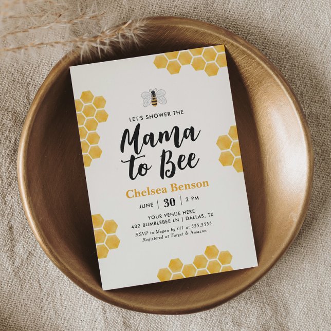 Invitation Mama to Bee Bumblebee Baby shower (Créateur téléchargé)