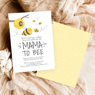 Invitation Mama to Bee Cute Honey Baby shower neutre