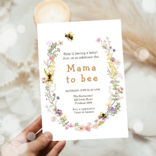 Invitation Mama to Bee Fleur sauvage Honeybee Mommy Baby show
