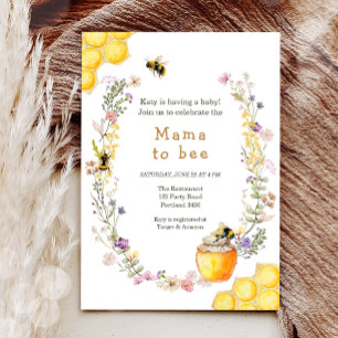 Invitation Mama to Bee Fleur sauvage Honeybee Mommy Baby show