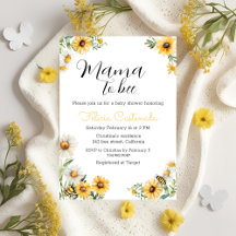 Mama to Bee Fleurs jaunes Bumblebee Baby shower