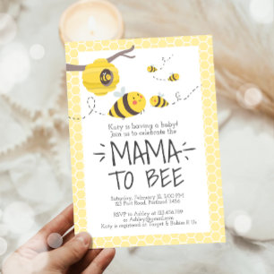 Invitation Mama to Bee mignon Miel Baby shower neutre