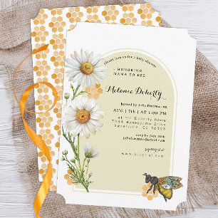 Invitation Mama To Bee Wildflower Bumblebee Baby Douche