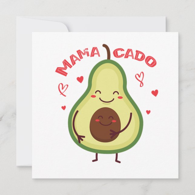 Invitation Mamacado Avocado Mutter Schwangerschaft Muttertag (Devant)