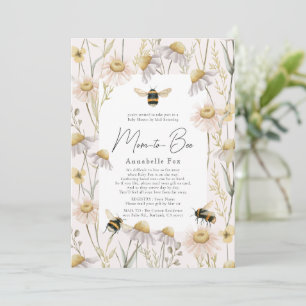 Invitation Maman à Bee Chamomile Baby shower rose par courrie