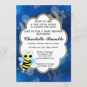 Invitation Maman à être bleu et jaune Baby shower unisex