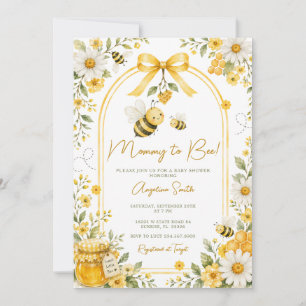 Invitation Maman abeille à miel mignonne pour bébé jaune Baby